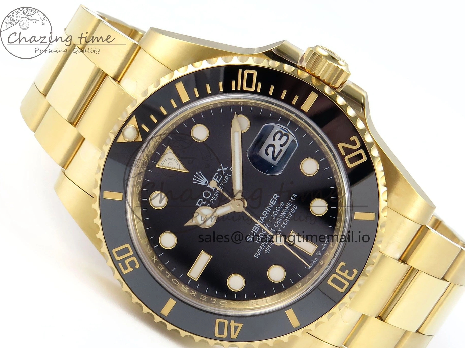 MiroTime 0317 Submariner 41mm 126618 LN THBF 904L Black Ceramic 1:1 Best Edition on YG Bracelet SH UrbanChic 334